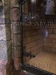 1.3 Кованная дверца для камина арочная двустворчатая с поддувалом с огнеупорным стеклом фирмы Robax
